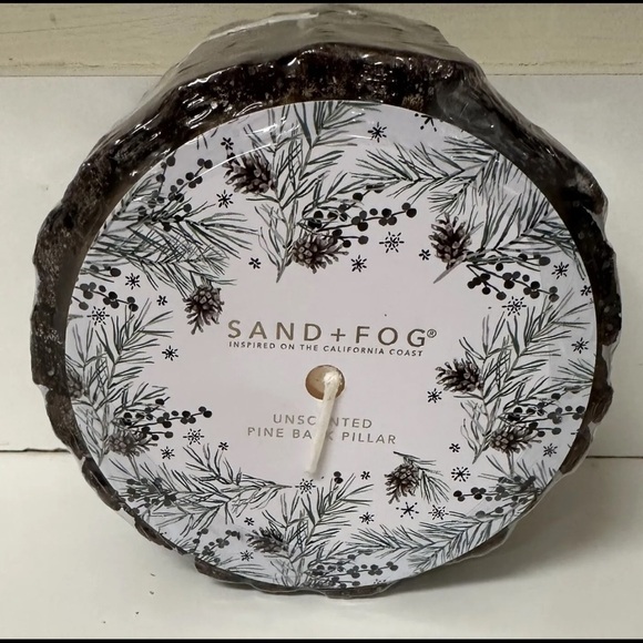 SAND AND FOG Medium Pine Bark Candle, Unscented, NWT - Picture 2 of 3